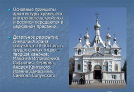 Präsentation der orthodoxen Kirche für eine Lektion zum Thema Arten der Präsentation der orthodoxen Kirchen