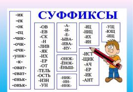 Որո՞նք են ածանցները ռուսերենում: