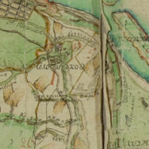 Detalūs senoviniai Nižnij Novgorodo gubernijos žemėlapiai, apskričių žemės matavimai ir kt. Nižnij Novgorodo gubernijos Semjonovskio rajono Schuberto žemėlapis